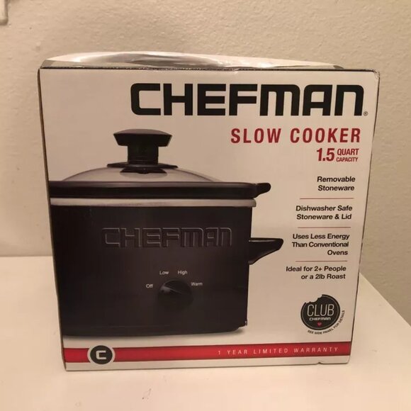 Chefman Slow Cooker, 1.5 Quart, Dishwasher Safe, Stoneware 2+ People, Clean NEW - Picture 6 of 6